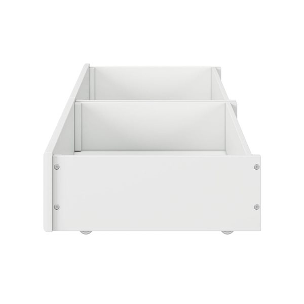 AFI Twin-Full Mid-Century Modern Under Bed Storage Drawers in White