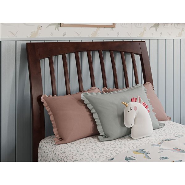 AFI Roslyn Twin Platform Bed with Panel Footboard and Twin Trundle in Walnut