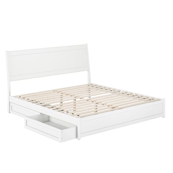 AFI Casanova King Platform Bed with Panel Footboard and Storage Drawers ...