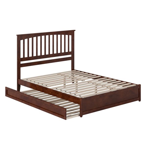 AFI Everett Queen Platform Bed with Panel Footboard and Twin XL Trundle ...