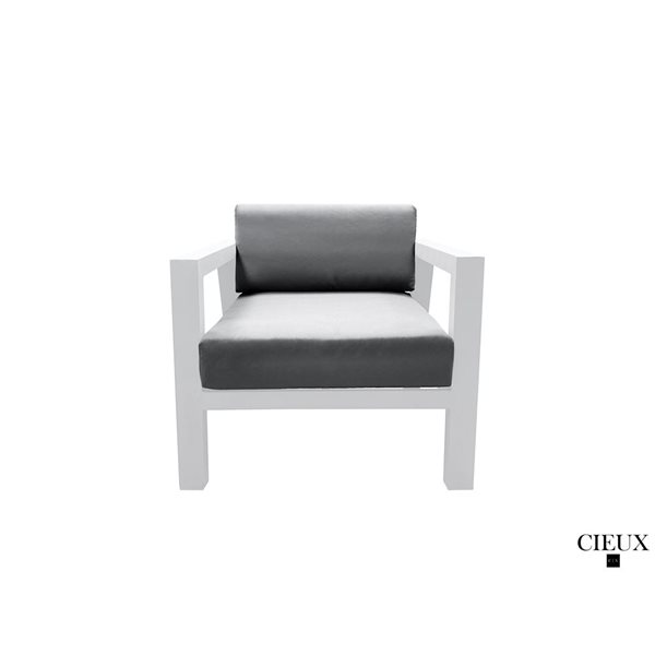 CIEUX Corsica Outdoor Patio White Aluminum Sofa Conversation Set with Sunbrella Cushions