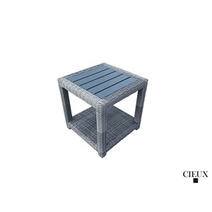 CIEUX Cannes Outdoor Patio Grey Wicker Square End Table