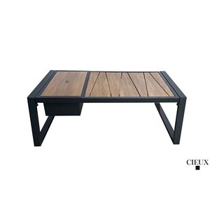 CIEUX Avignon Outdoor Patio Black Aluminum Coffee Table