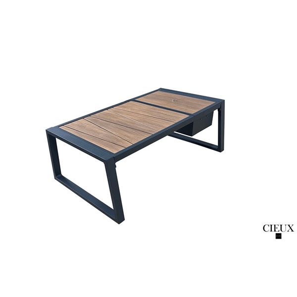 CIEUX Avignon Outdoor Patio Black Aluminum Coffee Table