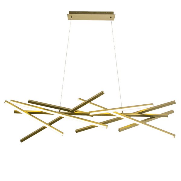 Dainolite Carly 62 W Aged Brass Contemporary Integrated LED Pendant Light - 55 W x 14 D x 11-in H