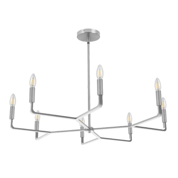 Lustre moderne Colette de Dainolite 8 lumières 32 po diamètre, chrome poli