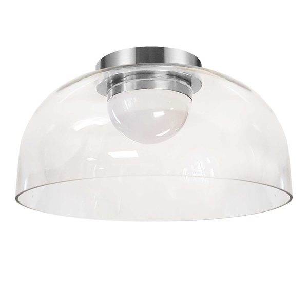 Dainolite Nadine 11.75-in 10 W 3000K Polished Chrome/Clear Glass Integrated LED Flush Mount Ceiling Light - 1/Pk