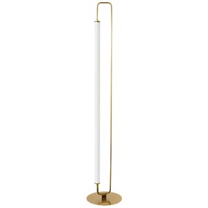Lampe sur pied moderne Freya de Dainolite acrylique blanc 1 lumière DEL 59 po, laiton patiné