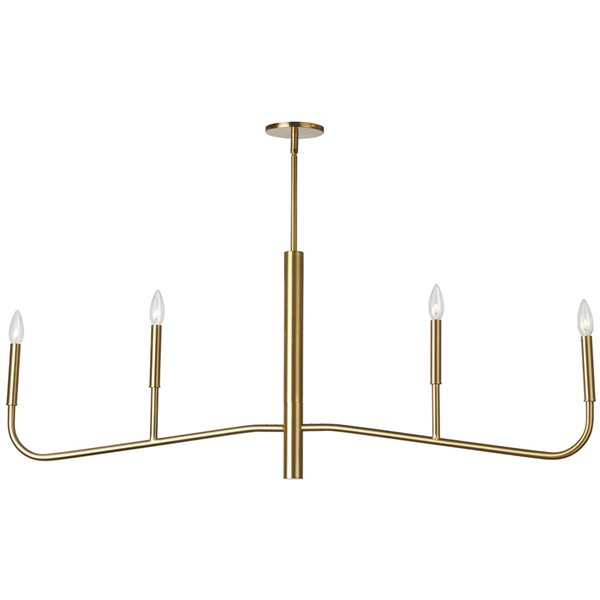 Dainolite Eleanor 48-in L 4-Light Aged Brass Linear Shape Transitional Chandelier