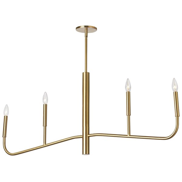 Dainolite Eleanor 48-in L 4-Light Aged Brass Linear Shape Transitional Chandelier