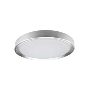 Dainolite Flynn 11.75-in dia. 24 W 3000K Satin Chrome Integrated LED Flush Mount Ceiling Light - 1/Pk