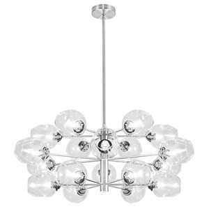 Dainolite Abii 33 dia. x 14-in H 18-Light Polished Chrome Transitional Chandelier w/ Clear Glass