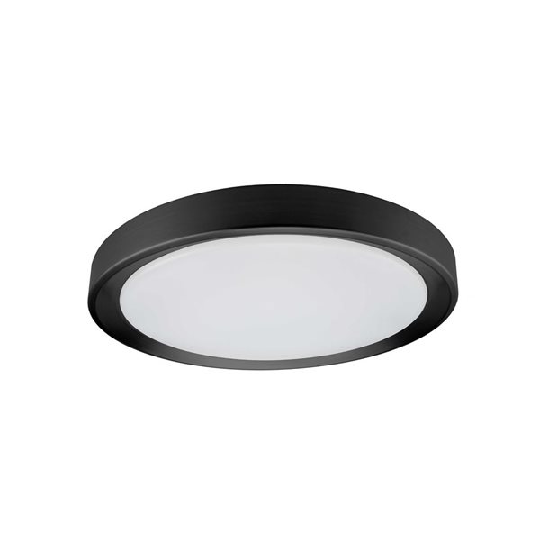 Plafonnier encastré à DEL intégré Flynn de Dainolite 24 W 3000 K noir sablé 11,75 po diamètre, 1/pqt