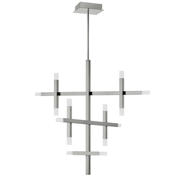 Dainolite Acasia 36 W x 28 D x 32-in H 14-Light Polished Chrome Modern Chandelier w/ Frosted Acrylic Diffuser