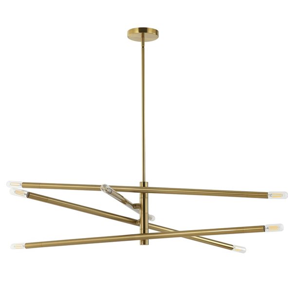 Dainolite Wand 48-in W 8-Light Aged Brass Modern LED Light Chandelier