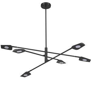 Dainolite Cari 6-Light Matte Black Contemporary Integrated LED Pendant Light - 6.5 W