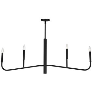 Dainolite Eleanor 48-in L 4-Light Matte Black Linear Shape Transitional Chandelier