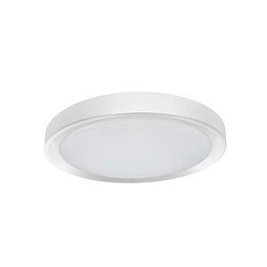 Dainolite Flynn 11.75-in dia. 24 W 3000K Matte White Integrated LED Flush Mount Ceiling Light - 1/Pk