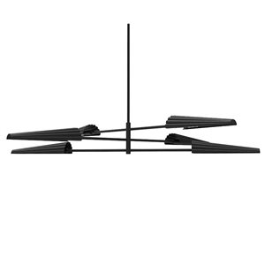 Dainolite Cassie 6-Light Matte Black 3-Tier Contemporary Chandelier - 48 W x 6-in H