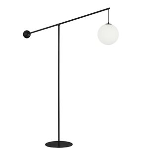 Lampe sur pied d’accent Holly de Dainolite 95 po avec verre opale blanc, noir mat