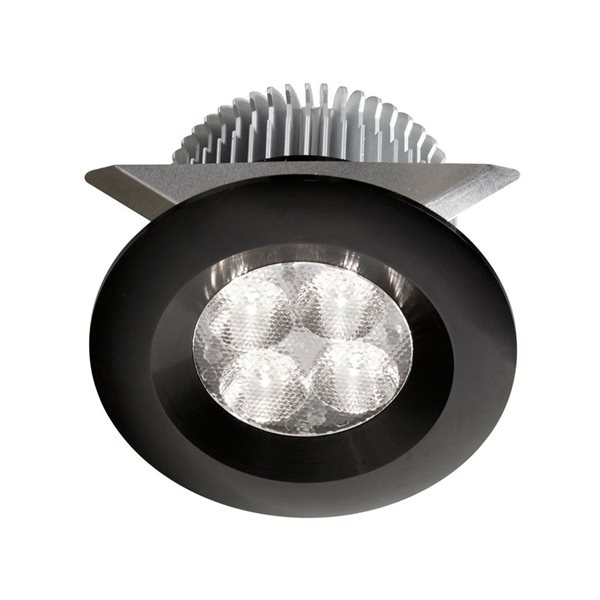 Projecteur encastré à DEL 8 W sous armoire Dainolite noir 3000 K 3 po diamètre, 1/pqt