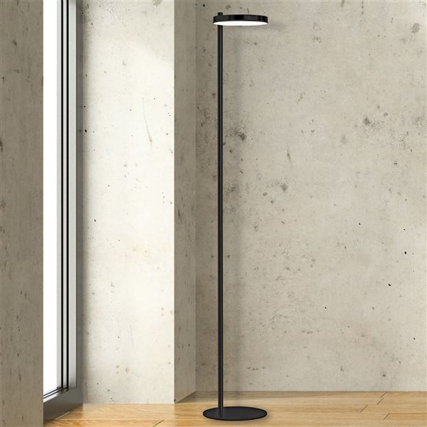 Dainolite Fia 61-in H Matte Black 1-Light LED Modern Floor Lamp