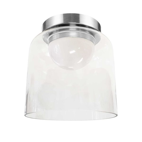 Plafonnier encastré à DEL intégré Nadine de Dainolite 10 W 3000 K chrome poli/verre transparent 7 po, 1/pqt