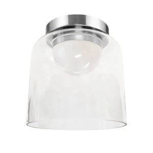 Dainolite Nadine 7-in 10 W 3000K Polished Chrome/Clear Glass Integrated LED Flush Mount Ceiling Light - 1/Pk