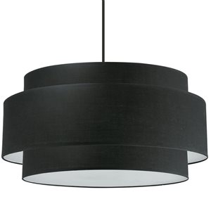 Dainolite Priya 30-in dia. 4-Light Matte Black Modern Incandescent Chandelier w/ Black Shade