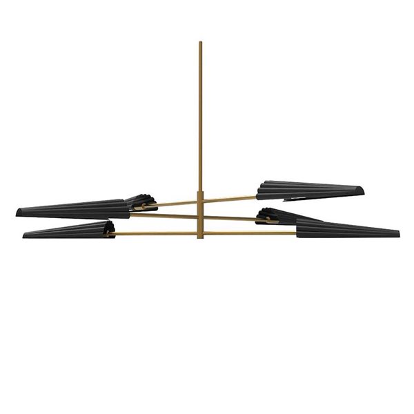 Dainolite Cassie 6-Light Aged Brass/Matte Black 3-Tier Contemporary Chandelier - 48 W x 6-in H