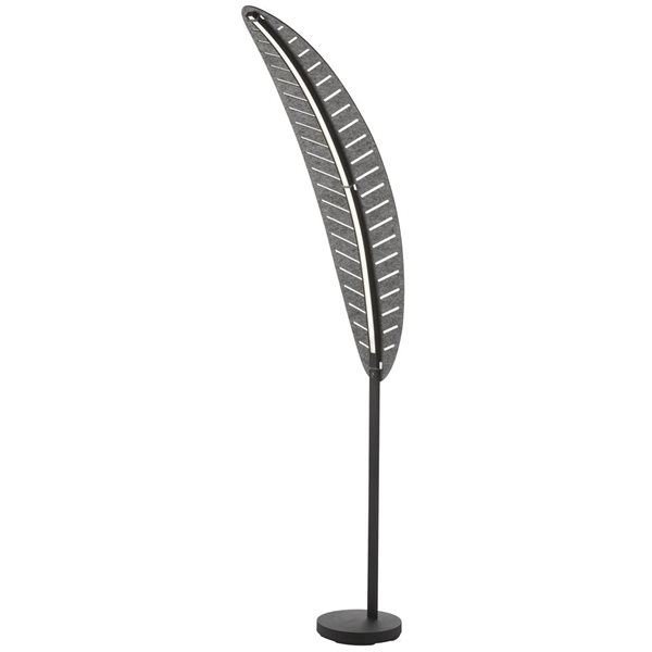 Dainolite Palma 70-in H Matte Black Accent Floor Lamp w/ Grey Fabric Shade