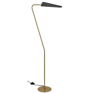 Lampe sur pied incandescent Cassie de Dainolite 1 lumière 53 po, laiton patiné/noir mat