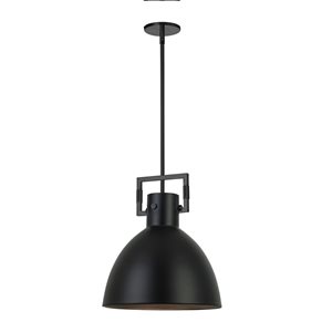 Dainolite Liberty 1-Light Matte Black Metal Shade Pendant - Matte Black Finish