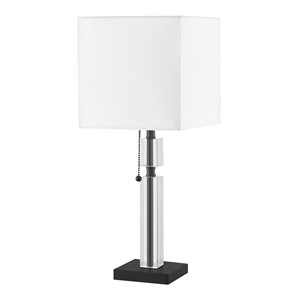 Lampe de table noir mat Fernanda de Dainolite 1 lumière, abat-jour blanc