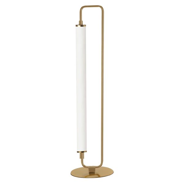 Dainolite Freya 1-Light LED Aged Brass Table Lamp with White Acrylic Shade