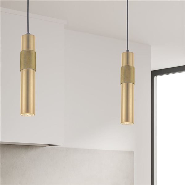 Dainolite Passwell 1-Light Pendant - Aged Brass