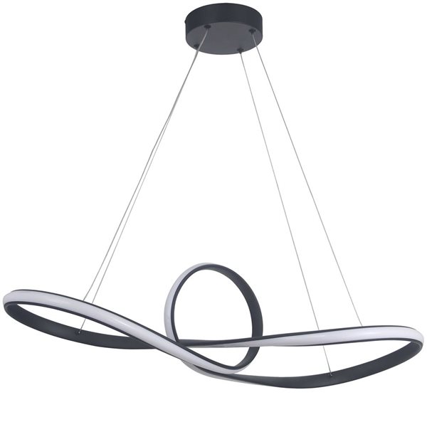 Dainolite Percival 43 W LED Horizontal Matte Black Pendant with Silicone Diffuser