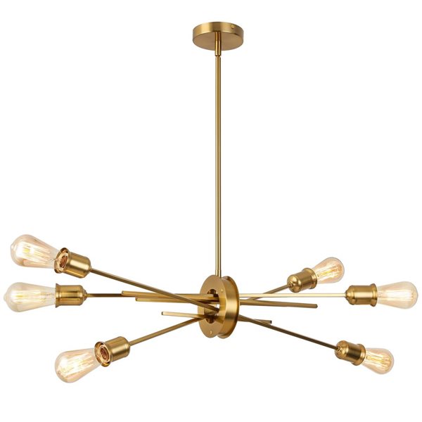 Dainolite Nebraska 6 -Light Horizontal Pendant - Aged Brass Finish