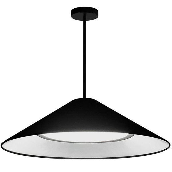 Dainolite Padme 30 W Matte Black Pendant with Black Shade