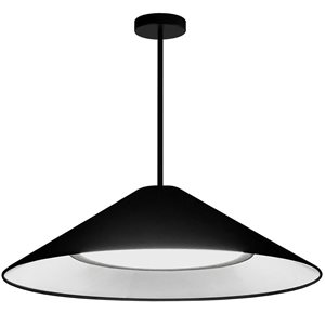 Dainolite Padme 30 W Matte Black Pendant with Black Shade