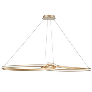 Dainolite Nola 16 W LED Horizontal Aged Brass Pendant - White Silicone Diffuser