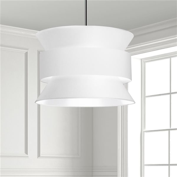 Dainolite Questa 4-Light Polished Chrome Pendant with White Shades