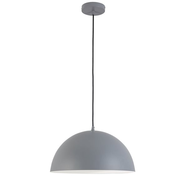 Lampe suspendue Ofelia de Dainolite 1 lumière grise, petit modèle