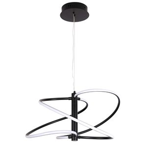 Dainolite Romy 36 W LED Matte Black Pendant with White Silicone Diffuser