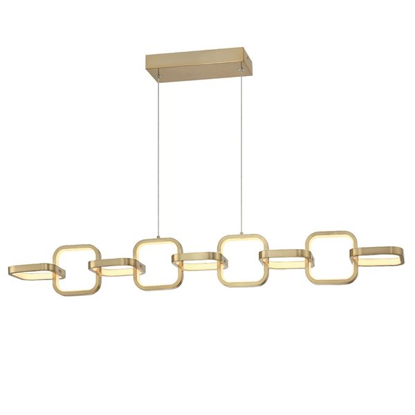 Dainolite Patsy 59 W LED Aged Brass Horizontal Pendant with White Silicone Diffuser