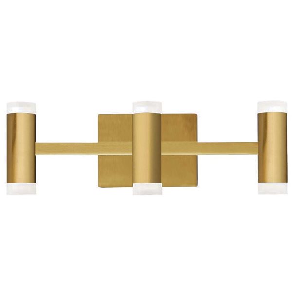 Dainolite Wilson 3 W LED Aged Brass Vanity Light with Frosted Acrylic Diffuser