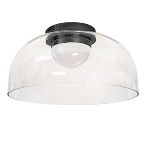 Plafonnier encastré à DEL intégré Nadine de Dainolite 10 W 3000 K noir mat/verre transparent 11,75 po, 1/pqt