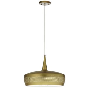 Dainolite Pixie 1-Light Painted Aged Brass Pendant