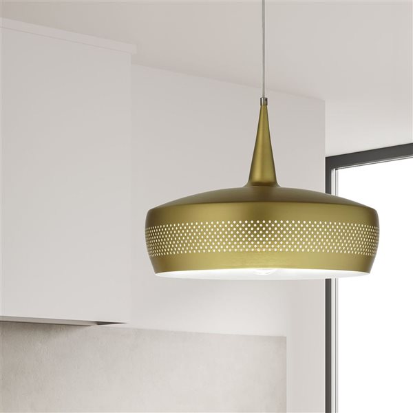 Dainolite Pixie 1-Light Painted Aged Brass Pendant