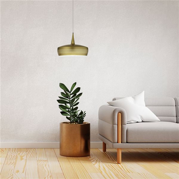 Dainolite Pixie 1-Light Painted Aged Brass Pendant